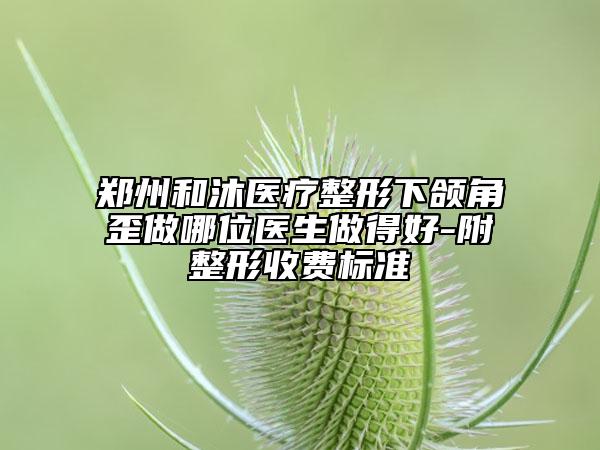 郑州和沐医疗整形下颌角歪做哪位医生做得好-附整形收费标准