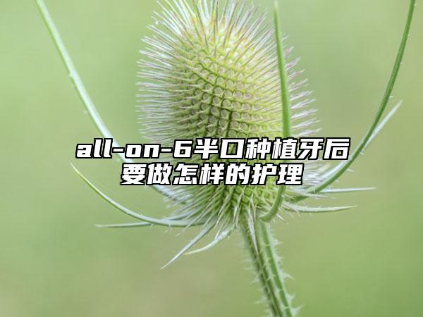 all-on-6半口种植牙后要做怎样的护理