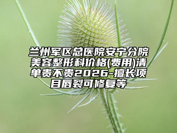 兰州军区总医院安宁分院美容整形科价格(费用)清单贵不贵2026-擅长项目唇裂可修复等