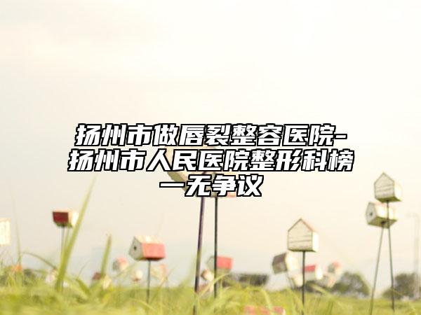 扬州市做唇裂整容医院-扬州市人民医院整形科榜一无争议