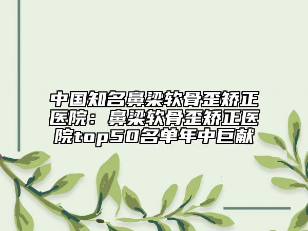 中国知名鼻梁软骨歪矫正医院：鼻梁软骨歪矫正医院top50名单年中巨献