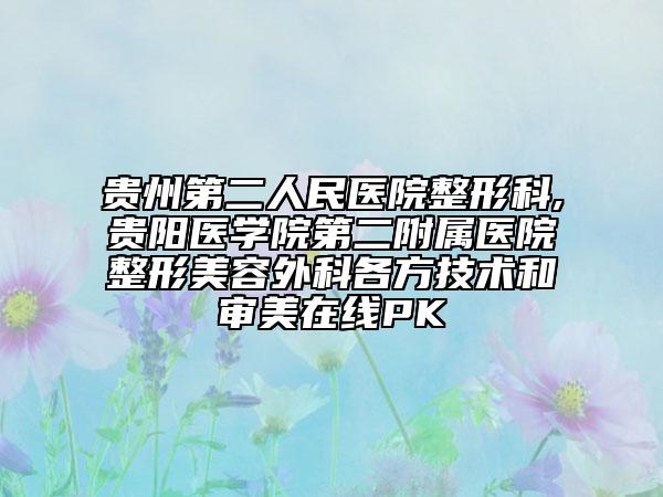 贵州第二人民医院整形科,贵阳医学院第二附属医院整形美容外科各方技术和审美在线PK