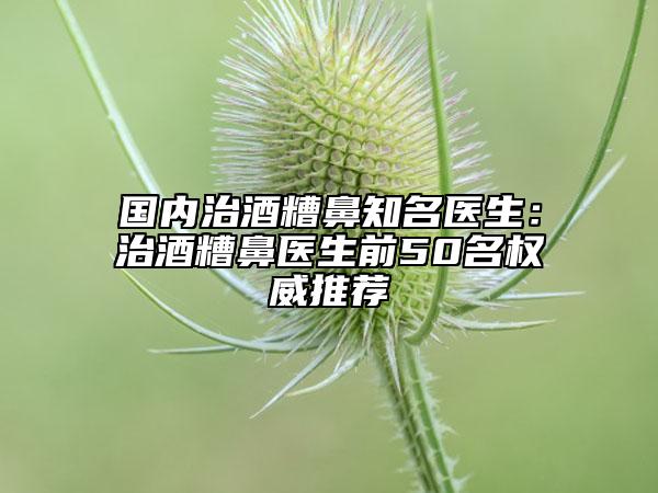 国内治酒糟鼻知名医生:治酒糟鼻医生前50名权威推荐