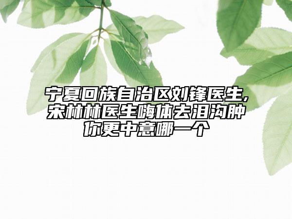 宁夏回族自治区刘锋医生,宋林林医生嗨体去泪沟肿你更中意哪一个