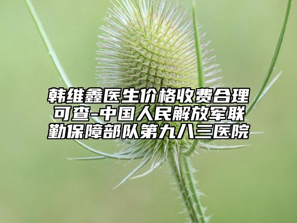 韩维鑫医生价格收费合理可查-中国人民解放军联勤保障部队第九八三医院