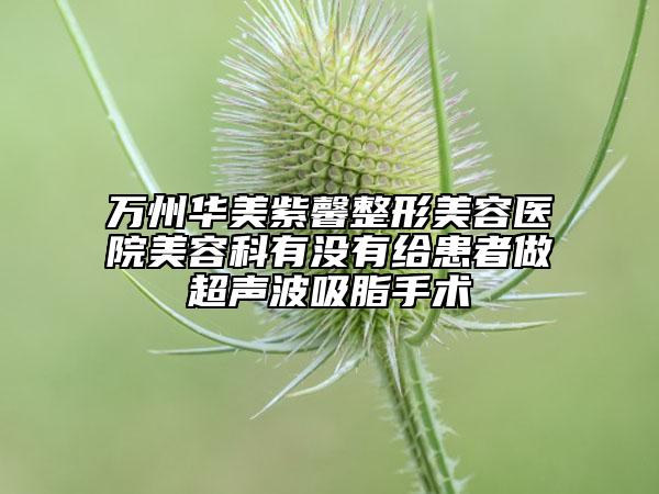 万州华美紫馨整形美容医院美容科有没有给患者做超声波吸脂手术