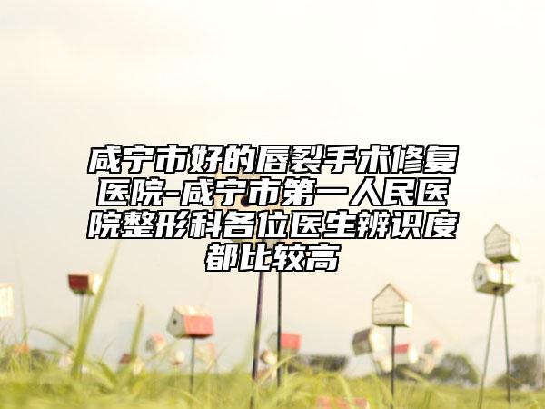 咸宁市好的唇裂手术修复医院-咸宁市第一人民医院整形科各位医生辨识度都比较高