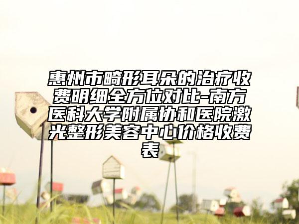 惠州市畸形耳朵的治疗收费明细全方位对比-南方医科大学附属协和医院激光整形美容中心价格收费表