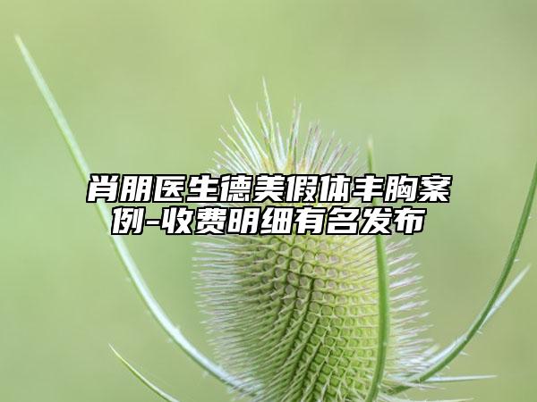 肖朋医生德美假体丰胸案例-收费明细有名发布