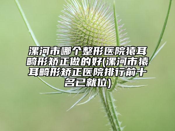 漯河市哪个整形医院猿耳畸形矫正做的好(漯河市猿耳畸形矫正医院排行前十名已就位)