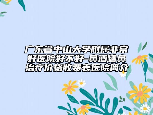 广东省中山大学附属非常好医院好不好-鼻酒糟鼻治疗价格收费表医院简介