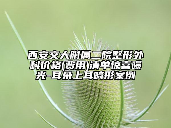 西安交大附属二院整形外科价格(费用)清单惊喜曝光-耳朵上耳畸形案例