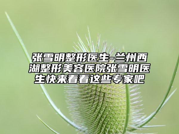 张雪明整形医生-兰州西湖整形美容医院张雪明医生快来看看这些专家吧