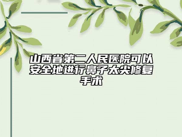 山西省第二人民医院可以安全地进行鼻子太尖修复手术