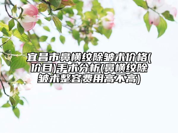 宜昌市鼻横纹除皱术价格(价目)手术分析(鼻横纹除皱术整容费用高不高)