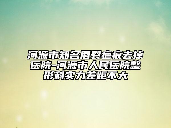 河源市知名唇裂疤痕去掉医院-河源市人民医院整形科实力差距不大