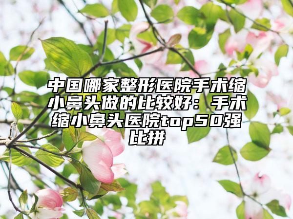 中国哪家整形医院手术缩小鼻头做的比较好：手术缩小鼻头医院top50强比拼