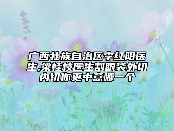 广西壮族自治区李红阳医生,梁桂枝医生割眼袋外切内切你更中意哪一个