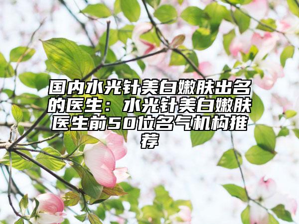国内水光针美白嫩肤出名的医生：水光针美白嫩肤医生前50位名气机构推荐