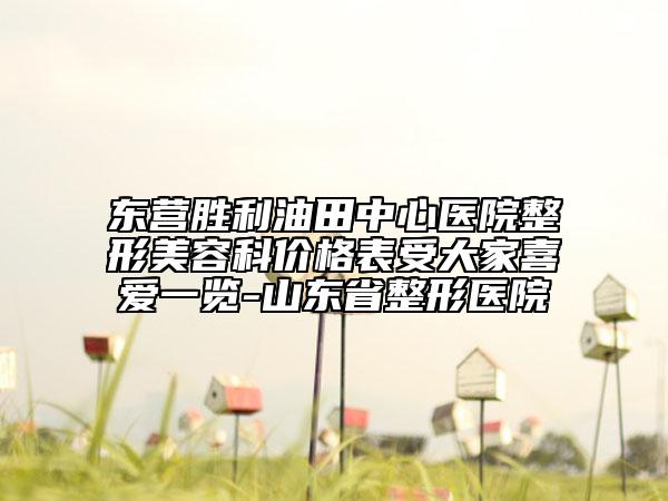 东营胜利油田中心医院整形美容科价格表受大家喜爱一览-山东省整形医院