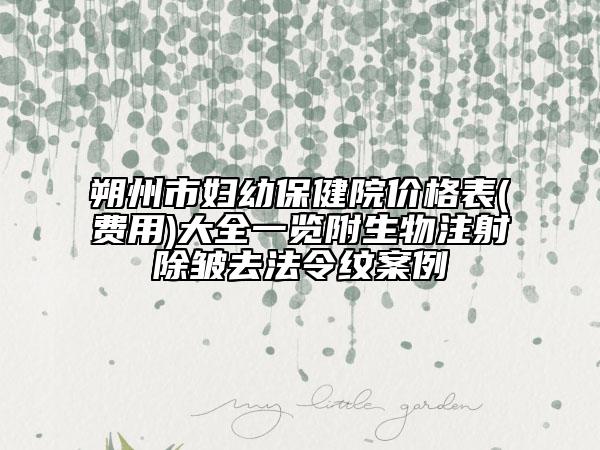 朔州市妇幼保健院价格表(费用)大全一览附生物注射除皱去法令纹案例