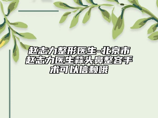 赵志力整形医生-北京市赵志力医生蒜头鼻整容手术可以信赖哦