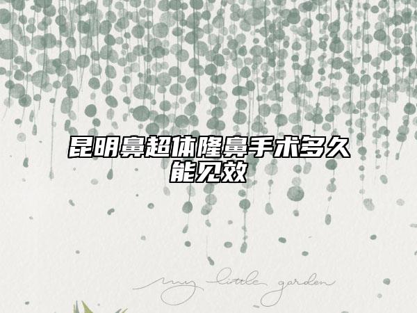 昆明鼻超体隆鼻手术多久能见效