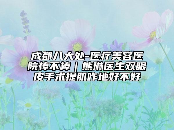 成都八大处-医疗美容医院棒不棒|熊琳医生双眼皮手术提肌咋地好不好