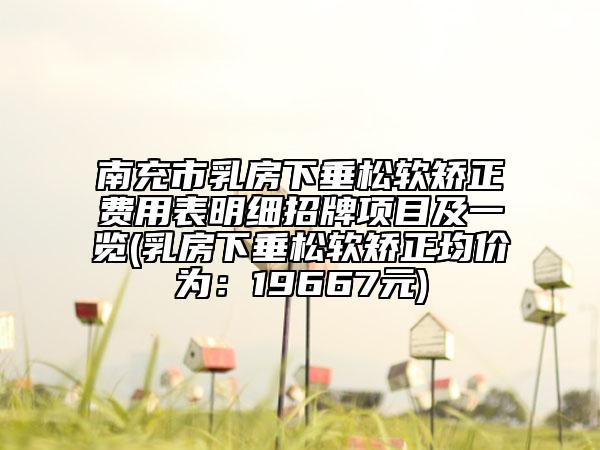 南充市乳房下垂松软矫正费用表明细招牌项目及一览(乳房下垂松软矫正均价为:19667元)
