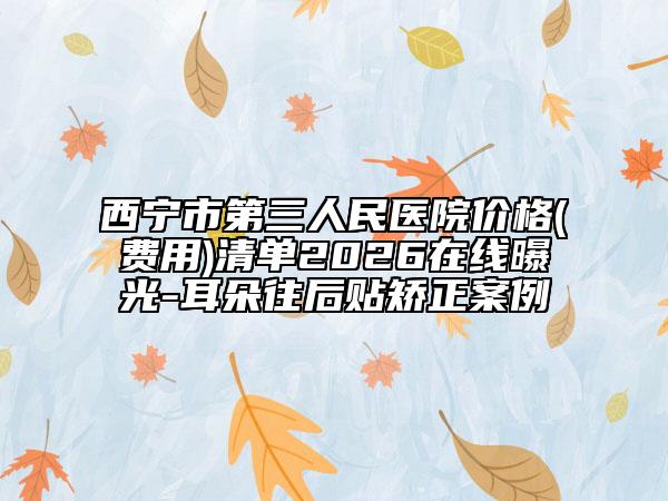 西宁市第三人民医院价格(费用)清单2026在线曝光-耳朵往后贴矫正案例