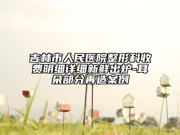 吉林市人民医院整形科收费明细详细新鲜出炉-耳朵部分再造案例