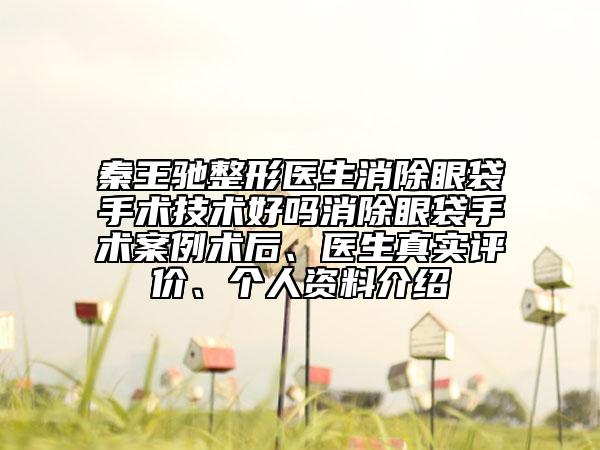 秦王驰整形医生消除眼袋手术技术好吗消除眼袋手术案例术后、医生真实评价、个人资料介绍