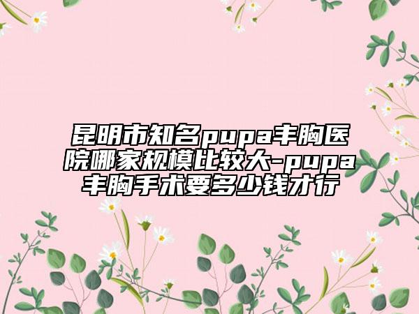 昆明市知名pupa丰胸医院哪家规模比较大-pupa丰胸手术要多少钱才行