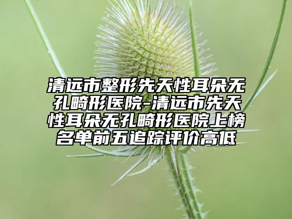 清远市整形先天性耳朵无孔畸形医院-清远市先天性耳朵无孔畸形医院上榜名单前五追踪评价高低