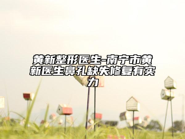 黄新整形医生-南宁市黄新医生鼻孔缺失修复有实力