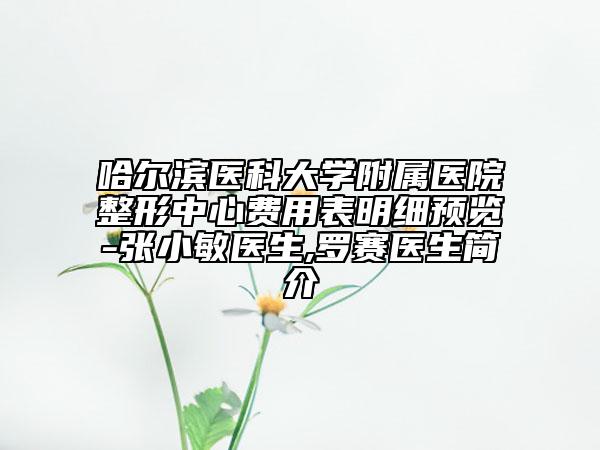 哈尔滨医科大学附属医院整形中心费用表明细预览-张小敏医生,罗赛医生简介