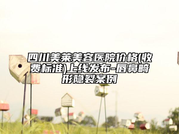 四川美莱美容医院价格(收费标准)上线发布-唇鼻畸形隐裂案例