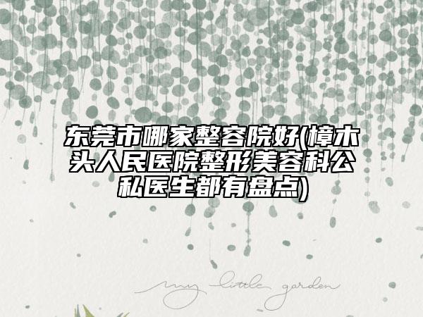 东莞市哪家整容院好(樟木头人民医院整形美容科公私医生都有盘点)