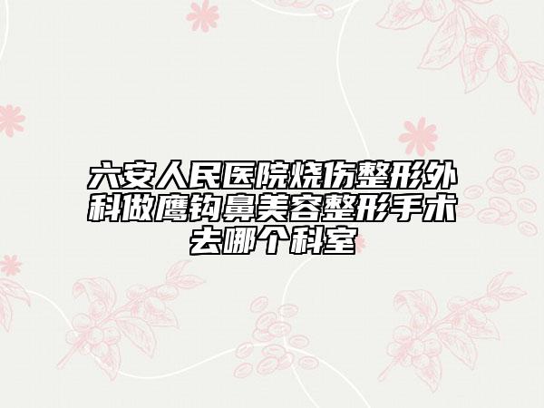 六安人民医院烧伤整形外科做鹰钩鼻美容整形手术去哪个科室