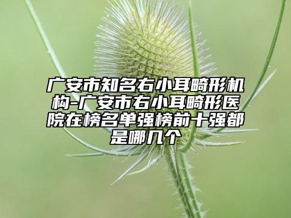广安市知名右小耳畸形机构-广安市右小耳畸形医院在榜名单强榜前十强都是哪几个