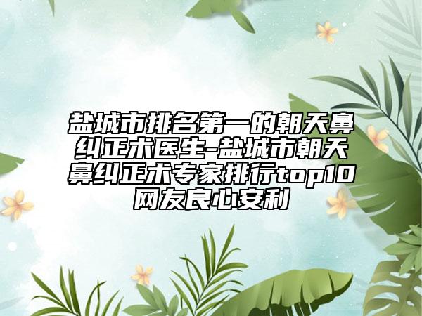盐城市排名第一的朝天鼻纠正术医生-盐城市朝天鼻纠正术专家排行top10网友良心安利