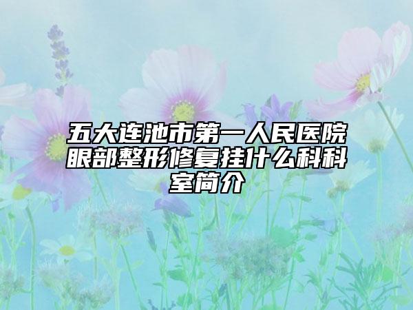 五大连池市第一人民医院眼部整形修复挂什么科科室简介