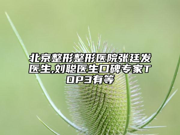 北京整形整形医院张廷发医生,刘聪医生口碑专家TOP3有等