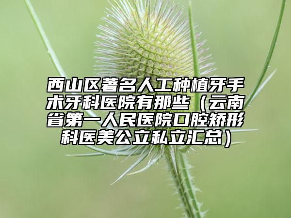 西山区著名人工种植牙手术牙科医院有那些（云南省第一人民医院口腔矫形科医美公立私立汇总）