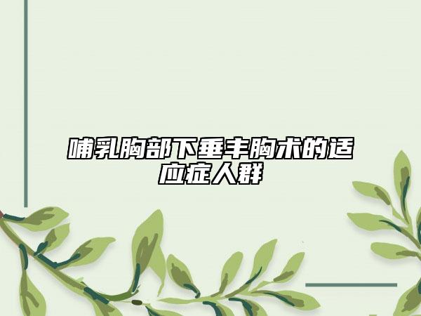 哺乳胸部下垂丰胸术的适应症人群