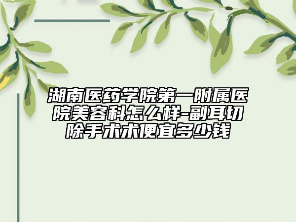 湖南医药学院第一附属医院美容科怎么样-副耳切除手术术便宜多少钱