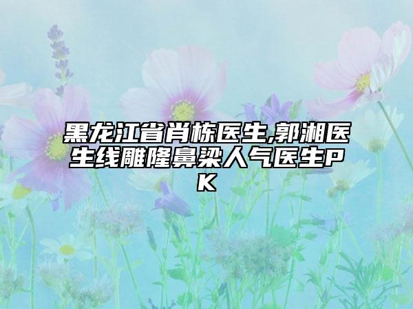 黑龙江省肖栋医生,郭湘医生线雕隆鼻梁人气医生PK