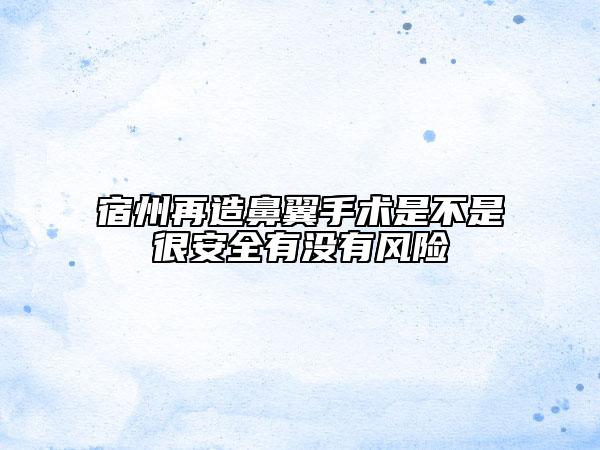 宿州再造鼻翼手术是不是很安全有没有风险