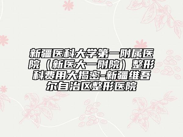 新疆医科大学第一附属医院（新医大一附院）整形科费用大揭密-新疆维吾尔自治区整形医院
