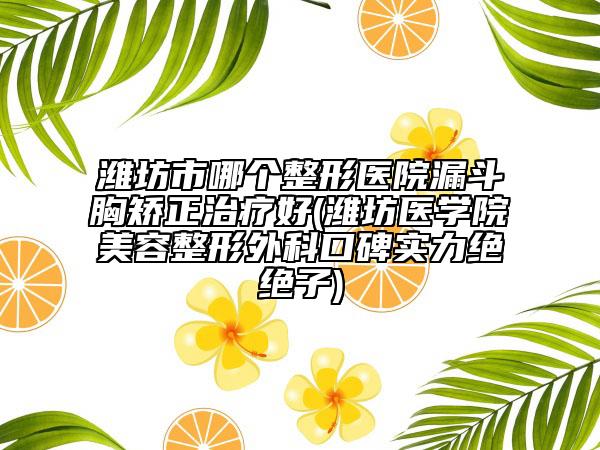 潍坊市哪个整形医院漏斗胸矫正治疗好(潍坊医学院美容整形外科口碑实力绝绝子)
